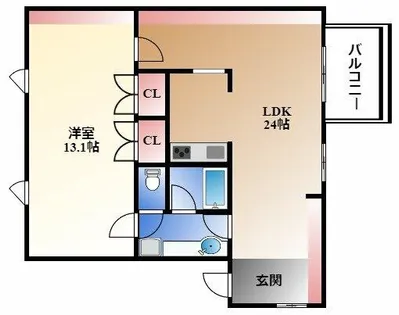 1LDKの間取り画像