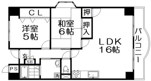 ベルメゾン宮下【4階】の間取り