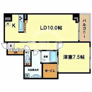 アーデンタワー福島ウエスト【12階】の間取り