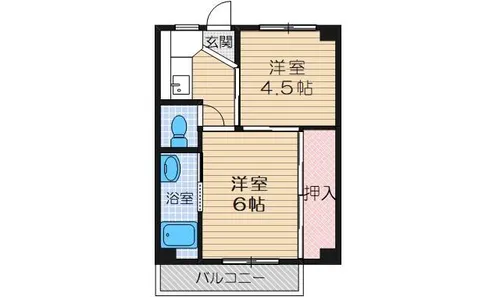 ビレッジハウス茨木【5階】の間取り