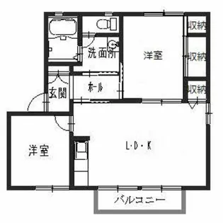 ジュネスのざとEAST【E201号室】の間取り