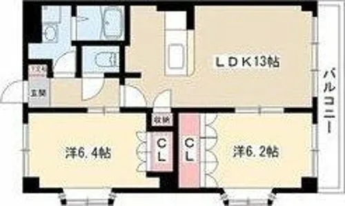 ハピネス【202号室】の間取り