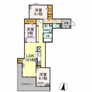 カサブランカ【2階】の間取り