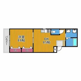 kukulu EXE 古市【1階】の間取り