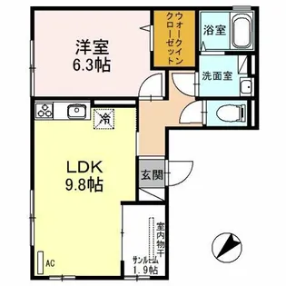 メゾン キンメイ【201号室】の間取り