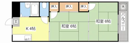 城北コーポⅡ【107号室】の間取り