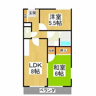 パルハイツA棟【1階】の間取り