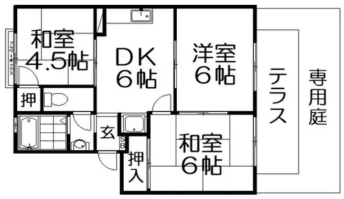 平尾ハイツ【1階】の間取り