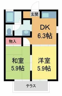 ばらハイツ【105号室】の間取り