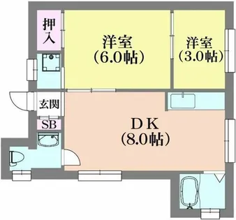 ビーコート鈴蘭台パートI【2階】の間取り