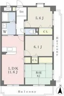 ブリックコート52【4階】の間取り