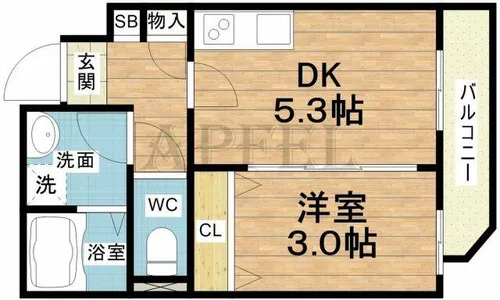 GRANDSTEADY天王寺町【3階】の間取り