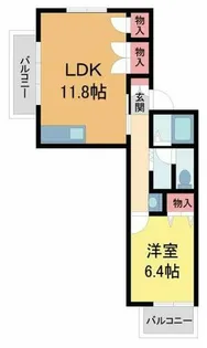 ハイツ西蔵【202号室】の間取り