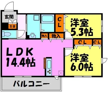 カスケードレジデンス【202号室】の間取り