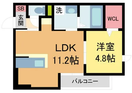 Tour Soleil(トゥールソレイユ)【302号室】の間取り