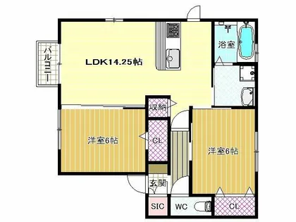 大阪府柏原市法善寺3丁目【アパート】の間取り