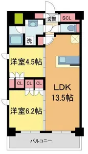 ブランシエスタ西宮【6階】の間取り