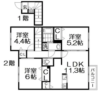 プレジデント雅C棟【2階】の間取り