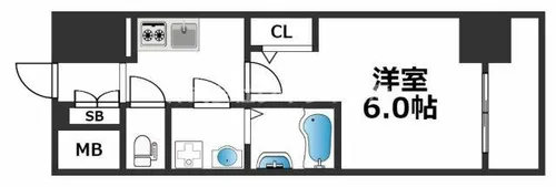 エスリード難波ザ・アーク【12階】の間取り