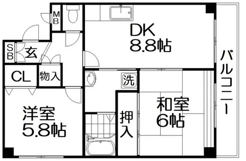マンション奥野【3階】の間取り