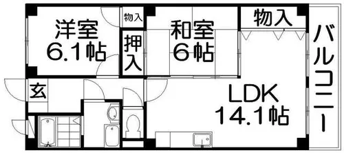 サンガーデンヨコヤマ【4階】の間取り