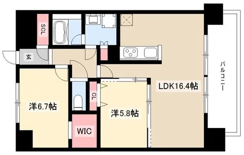 ラトゥール代官町WEST【903号室】の間取り