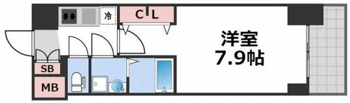 S-RESIDENCE堺筋本町Uno【15階】の間取り
