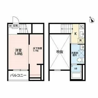 clarte内田橋Ⅱ【201号室】の間取り