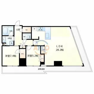 Brillia Tower堂島【23階】の間取り