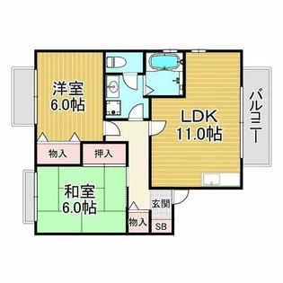 VING TAINE津門Ⅱ【2階】の間取り