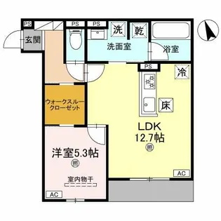 クラシスト東粉浜WEST【1階】の間取り