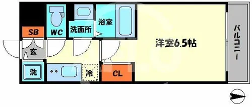 エスリードレジデンス本町パークフロント【2階】の間取り