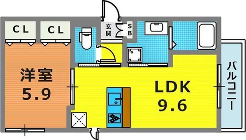 セジュール下山手通【3階】の間取り