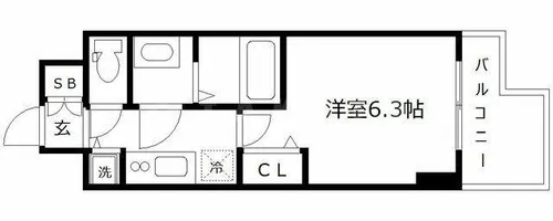 エス・キュート京町堀【10階】の間取り