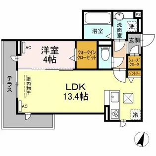 ル・グロンシャリオ【1階】の間取り