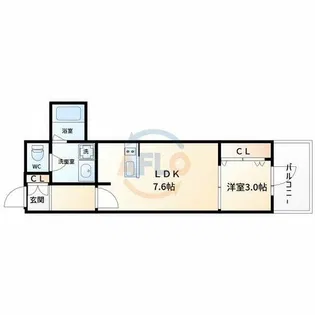 RJRプレシア南堀江【3階】の間取り