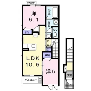 ジュネス・サウス【2階】の間取り