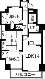 シュロス東白壁【12階】の間取り