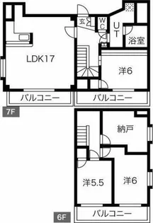 第二戸嶋屋ビル【6階】の間取り