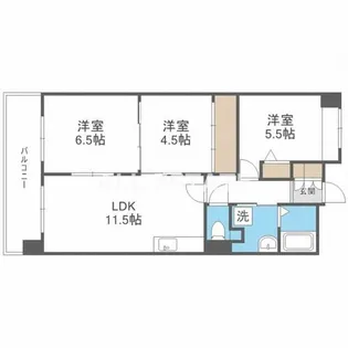 アンドユーイワキ・東大阪【6階】の間取り