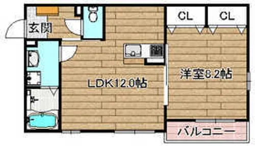 ウエストパイン【2階】の間取り