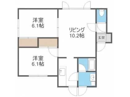 はあとふるハイツ1号館【2階】の間取り