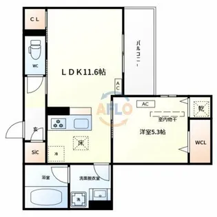 TORISIA平野西Ⅰ【1階】の間取り