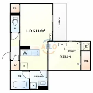 TORISIA平野西Ⅰ【3階】の間取り