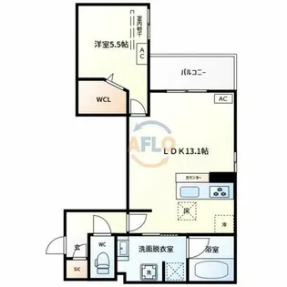 TORISIA平野西Ⅰ【1階】の間取り
