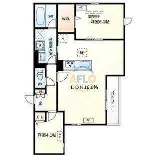 TORISIA平野西Ⅰ【1階】の間取り