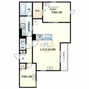 TORISIA平野西Ⅰ【3階】の間取り