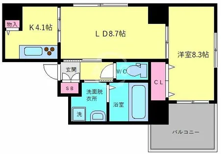 サラベルナール夕陽丘【303号室】の間取り