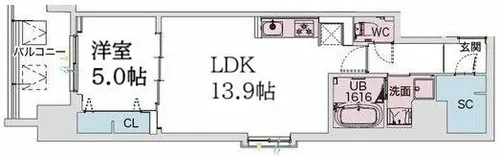 Draw上本町【4階】の間取り