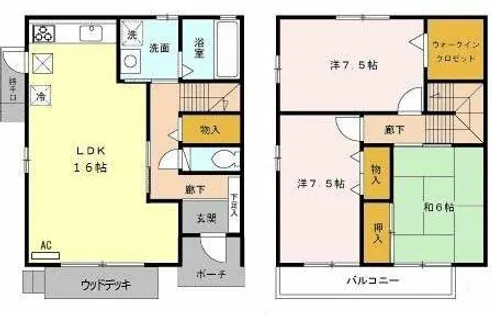 兵庫県明石市大久保町江井島【テラスハウス】の間取り